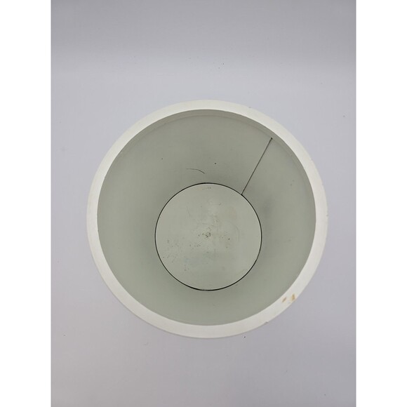 Vintage White Wicker Rattan Round Small Waste Basket Trash Can Shabby Chic - Picture 3 of 10